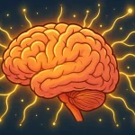 Illustration of a human brain glowing with neural connections, representing mental potential